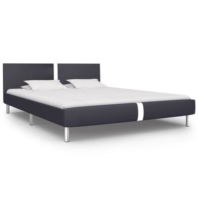 vidaXL Rama łóżka, czarna, sztuczna skóra, 160 x 200 cm