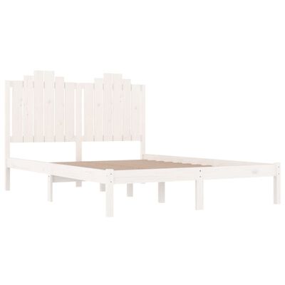 vidaXL Rama łóżka, biała, lite drewno sosnowe, 180x200 cm