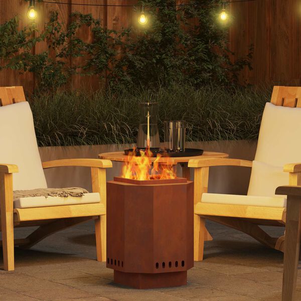 vidaXL Bezdymny kominek ogrodowy Brązowy 38 x 38 x 51 cm