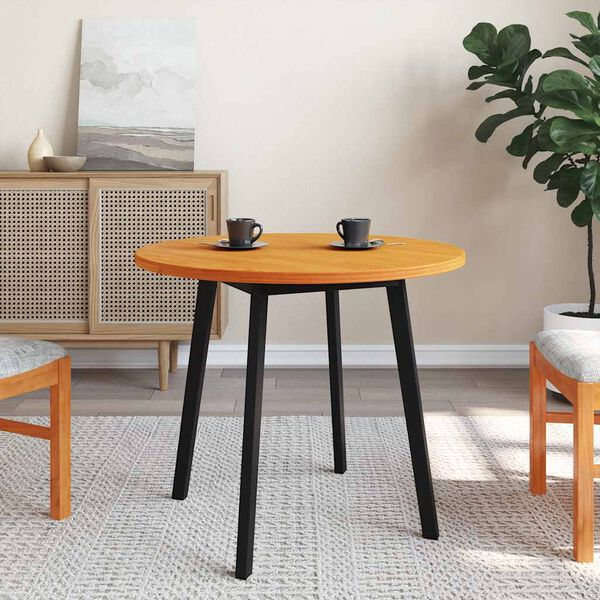 vidaXL Blat stołu, okrągły, woskowy brąz, Ø80x2,5 cm, drewno sosnowe