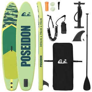 vidaXL Nadmuchiwany Paddle Board POSEIDON 305 x 76 x 15 cm zielony dla
