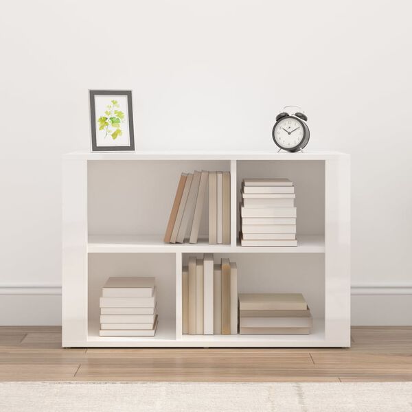 vidaXL Szafka, biała z połyskiem, 80x30x54 cm, materiał drewnopochodny