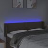 vidaXL Zagł&oacute;wek do ł&oacute;żka z LED, taupe, 147x16x78/88 cm, tkanina