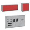 vidaXL Zestaw szafek roboczych z szufladą Z blokadą 8 pcs Czerwony