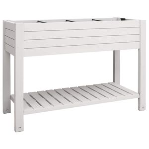 vidaXL Donica do podwyższonej rabaty, biała, 110x45x79 cm, PP
