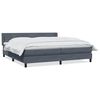 vidaXL Ł&oacute;żko typu Box Spring z materacem Ciemnoszary 200x220cm Aksamit