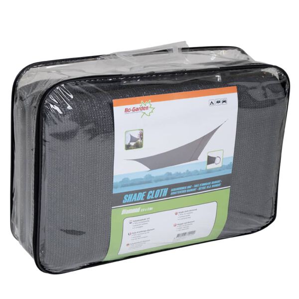 Bo-Camp Żagiel przeciwsłoneczny, kwadratowy, antracytowy, 3,6x3,6 m