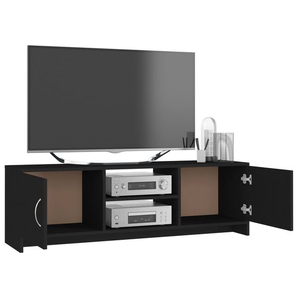 vidaXL Szafka pod TV, czarna, 120x30x37,5 cm, materiał drewnopochodny