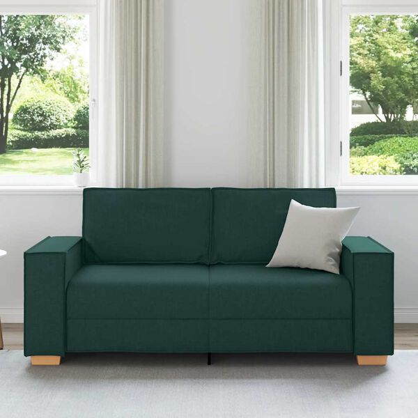 vidaXL Sofa 2-osobowa Ciemnozielona 180x78x84 cm Tkanina