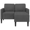vidaXL Sofa 2-osobowa z szezlongiem w kształcie litery L, ciemnoszara, 125 cm, len