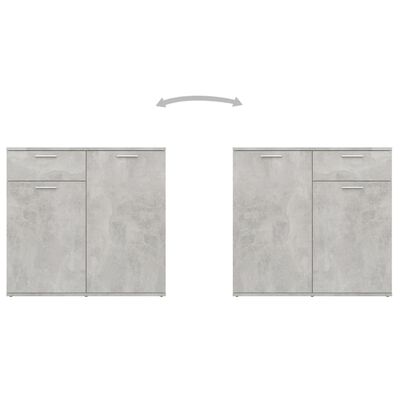 vidaXL Szafka, szarość betonu, 80x36x75 cm, płyta wiórowa