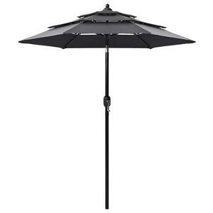 vidaXL 3-poziomowy parasol na aluminiowym słupku, antracytowy, 2 m