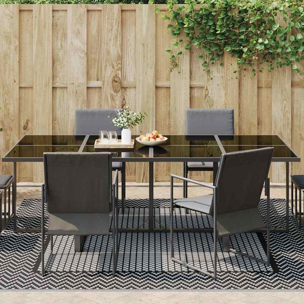 vidaXL Dywan zewnętrzny ARAKIL Czarny i szary 250 x 250 cm PP