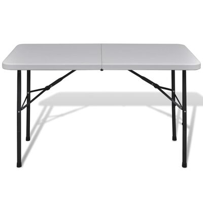 vidaXL Składany stół do ogrodu, 122 cm, HDPE, biały