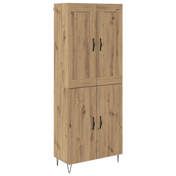 vidaXL Highboard Dąb rzemieślniczy 69,5 x 34 x 180 cm