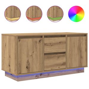 vidaXL Szafka RTV z oświetleniem LED Dąb Artisan 100x41x50 cm