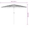 vidaXL Parasol ogrodowy z LED, stalowy słupek, brązowy, 268x268x226 cm