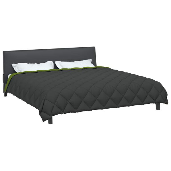 vidaXL Zimowa Kołdra Zielony i Antracyt 200 x 200 cm Mikrofibra