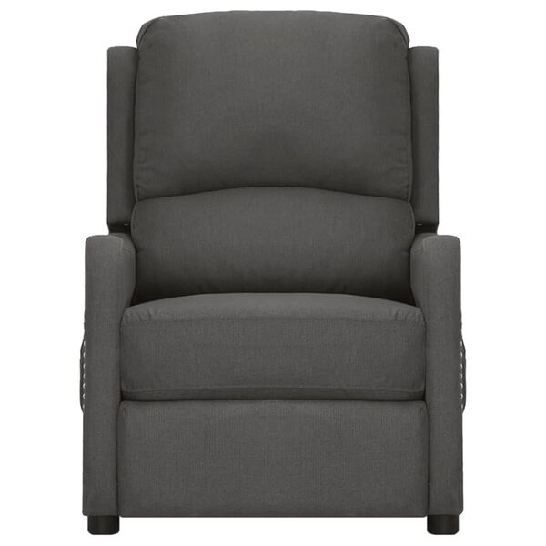 vidaXL Podnoszony fotel masujący, ciemnoszary, tkanina