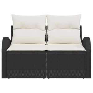vidaXL Sofa Ogrodowa Czarny 124 x 62 x 69 cm polirattan