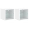 vidaXL Ścienne szafki TV z LED, 2 szt., białe, 30x28,5x30 cm