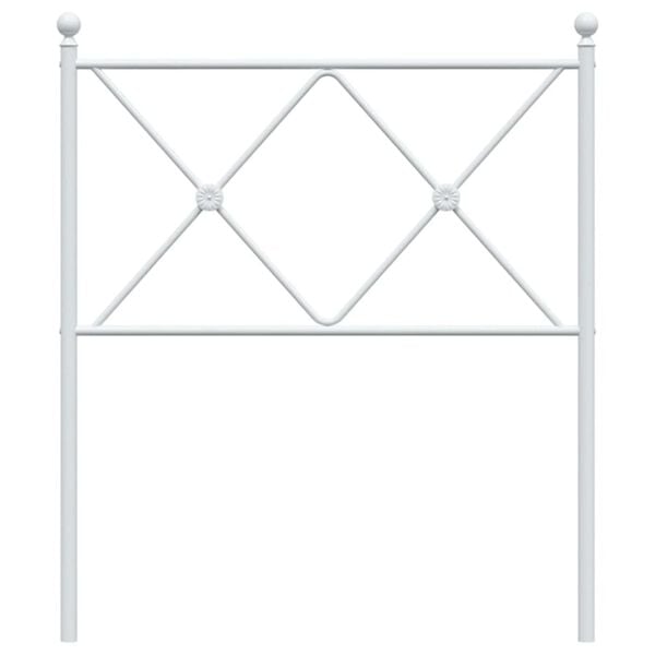 vidaXL Metalowe wezgłowie, białe, 80 cm