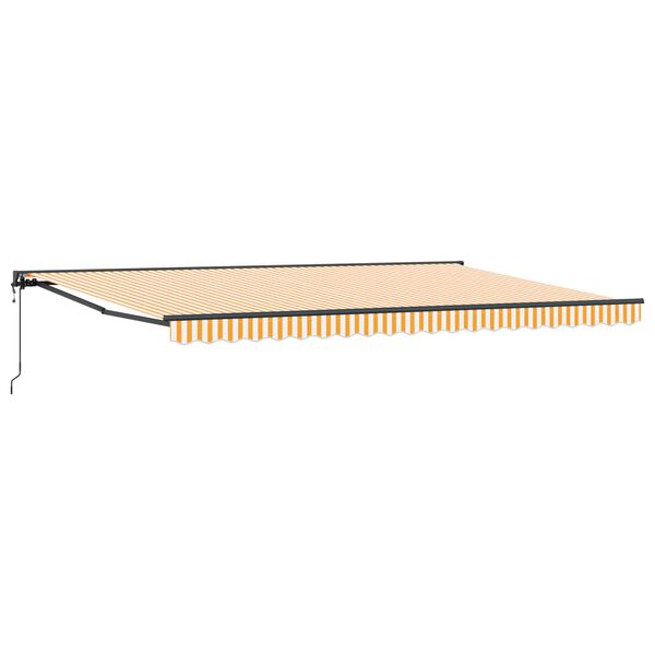 vidaXL Markiza zwijana Ż&oacute;łty i Biały 500 &times; 300 cm Poliester i Metal