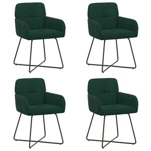 vidaXL Krzesła jadalne 4 pcs Welur Ciemnozielony 59 x 56,5 x 86 cm