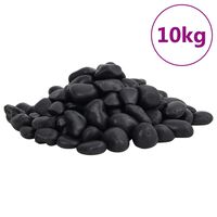 vidaXL Polerowane kamyki, 10 kg, czarne, 2-5 cm