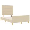 vidaXL Ramka ł&oacute;żka Z zagł&oacute;wkiem Kremowy 120 x 200 cm tkanina