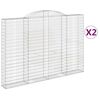 vidaXL Kosze gabionowe, 2 szt, 300x30x200/220 cm, galwanizowane żelazo