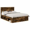 vidaXL Ramka ł&oacute;żka Dąb wędzony 160 x 200 cm Lite drewno sosnowe