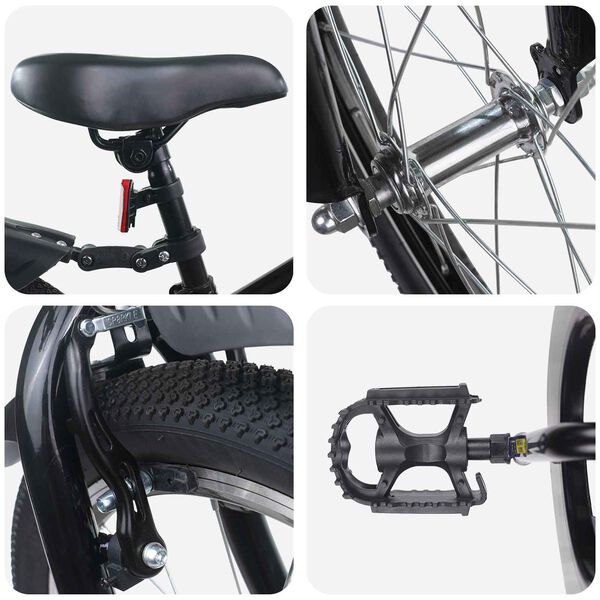 vidaXL Rower Dziecięcy 18 Cali dla dzieci w wieku 5-7 lat Czarny