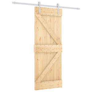 vidaXL Drzwi przesuwne Naturalne i białe 80 x 210 cm
