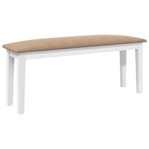 vidaXL Ławka 110 cm Biała lite drewno guma
