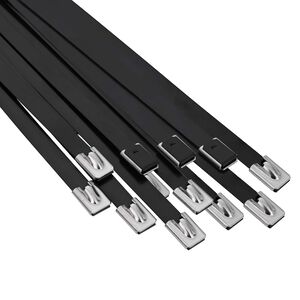 vidaXL Związywacz kablowy 12 szt. 7,9 x 300 mm Czarny