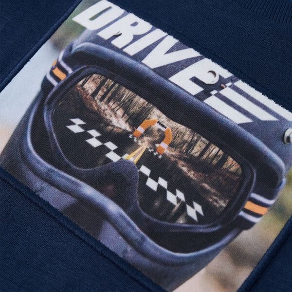 Koszulka dziecięca z długimi rękawami, granat melanż, 92