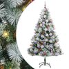 vidaXL Sztuczna choinka Zielono-biały 210 cm PVC, Metal i Plastik