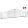 vidaXL Kosze gabionowe, 2 szt., 300x30x60/80 cm, galwanizowane żelazo