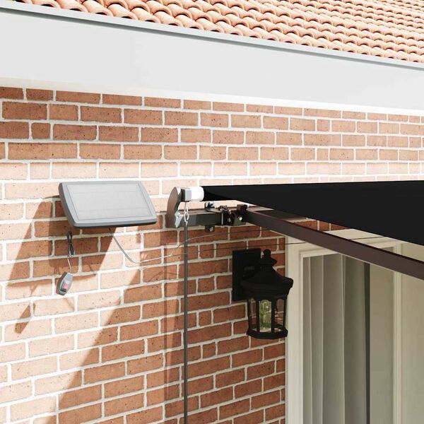 vidaXL Markiza zwijana Ze LED Lights Czarny 400 &times; 350 cm tkanina