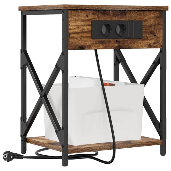 vidaXL Szafka Nocna Dąb wędzony 41 x 31 x 51 cm