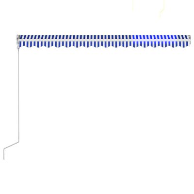 vidaXL Automatycznie zwijana markiza, 400 x 300 cm, niebiesko-biała
