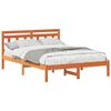 vidaXL Ramka ł&oacute;żka Brązowy 135 x 190 cm Lite drewno sosnowe