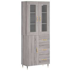 vidaXL Witrynka szary dąb sonoma 69,5x34x180cm materiał drewnopochodny