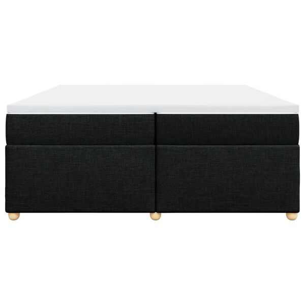 vidaXL Ł&oacute;żko kontynentalne z materacem, czarne, tkanina, 200x200 cm