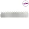 vidaXL Obrzeża trawnikowe 10 pcs Srebrny 103 x 0,05 x 22 cm
