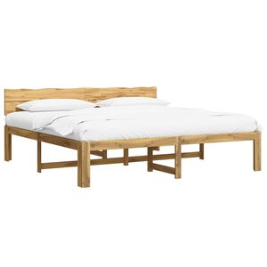 vidaXL Podw&oacute;jna rama ł&oacute;żka z wezgłowiem ROSTOCK Biały 200 x 200 cm