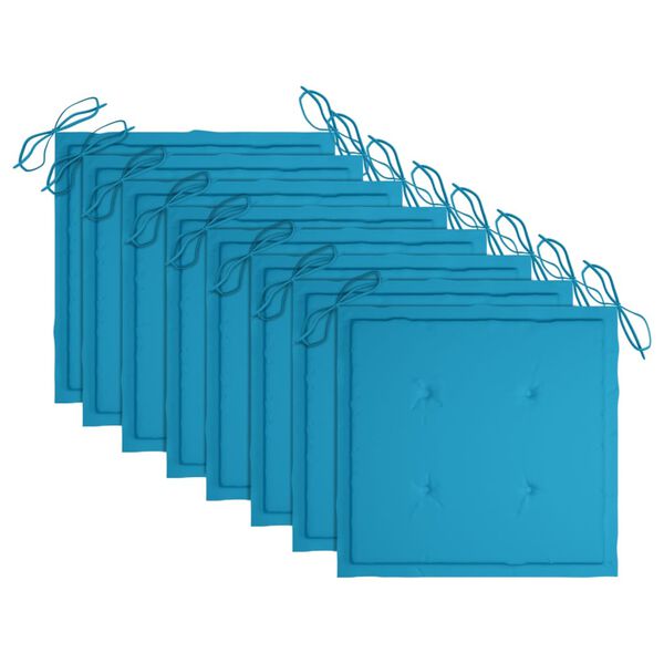 vidaXL Krzesła ogrodowe z poduszkami, 8 szt., lite drewno akacjowe