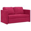 vidaXL Sofa podłogowa 2-w-1, winna czerwień, 122x204x55 cm, aksamit
