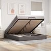 vidaXL Rama ł&oacute;żka otomana z materacem, taupe, 160x200 cm, tkanina